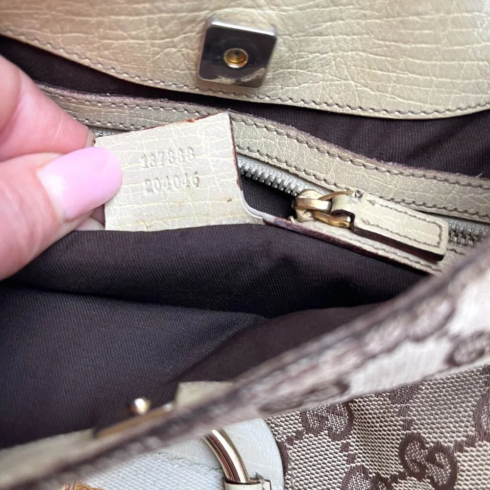 Gucci GG beige Canvas Horsebit Hasler Vintage Hobo Bag
